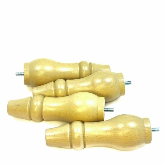 Wood Furniture Leg Couch Feet Sofa Chair Bed Table Ottoman Plinth Natural Set 4 - Picture 7 of 10